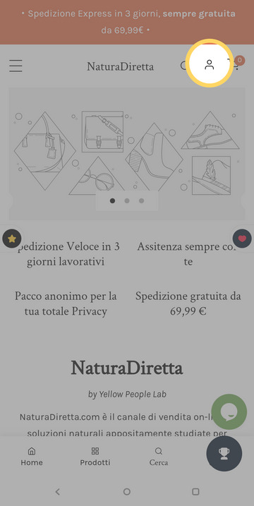 1. Clicca sull'icona Login