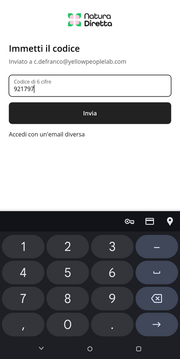 4. Inserisci il codice