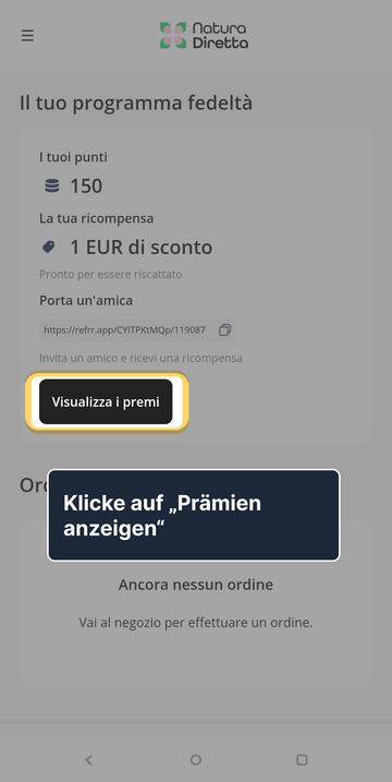 3. Klicke auf „Prämien anzeigen“