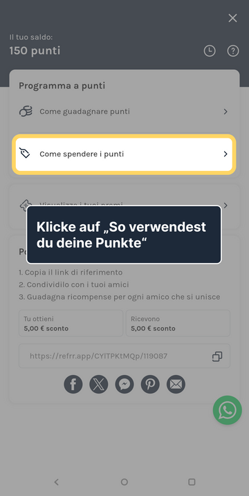 4. Gehe zu „So verwendest du deine Punkte“