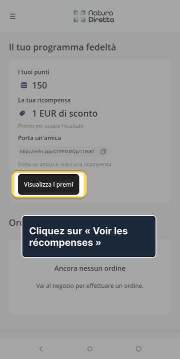 3. Cliquez sur « Voir les récompenses »