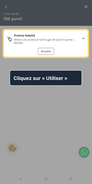 5. Sélectionnez « Récompense fidélité »