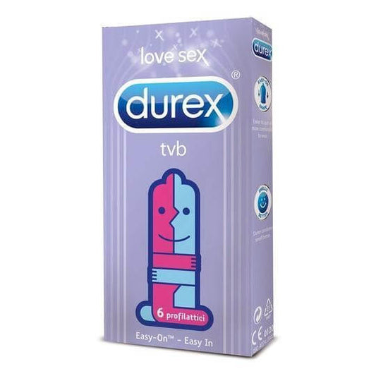 Preservativi Durex TVB - 6 pezzi - Facili da inserire e molto lubrificati